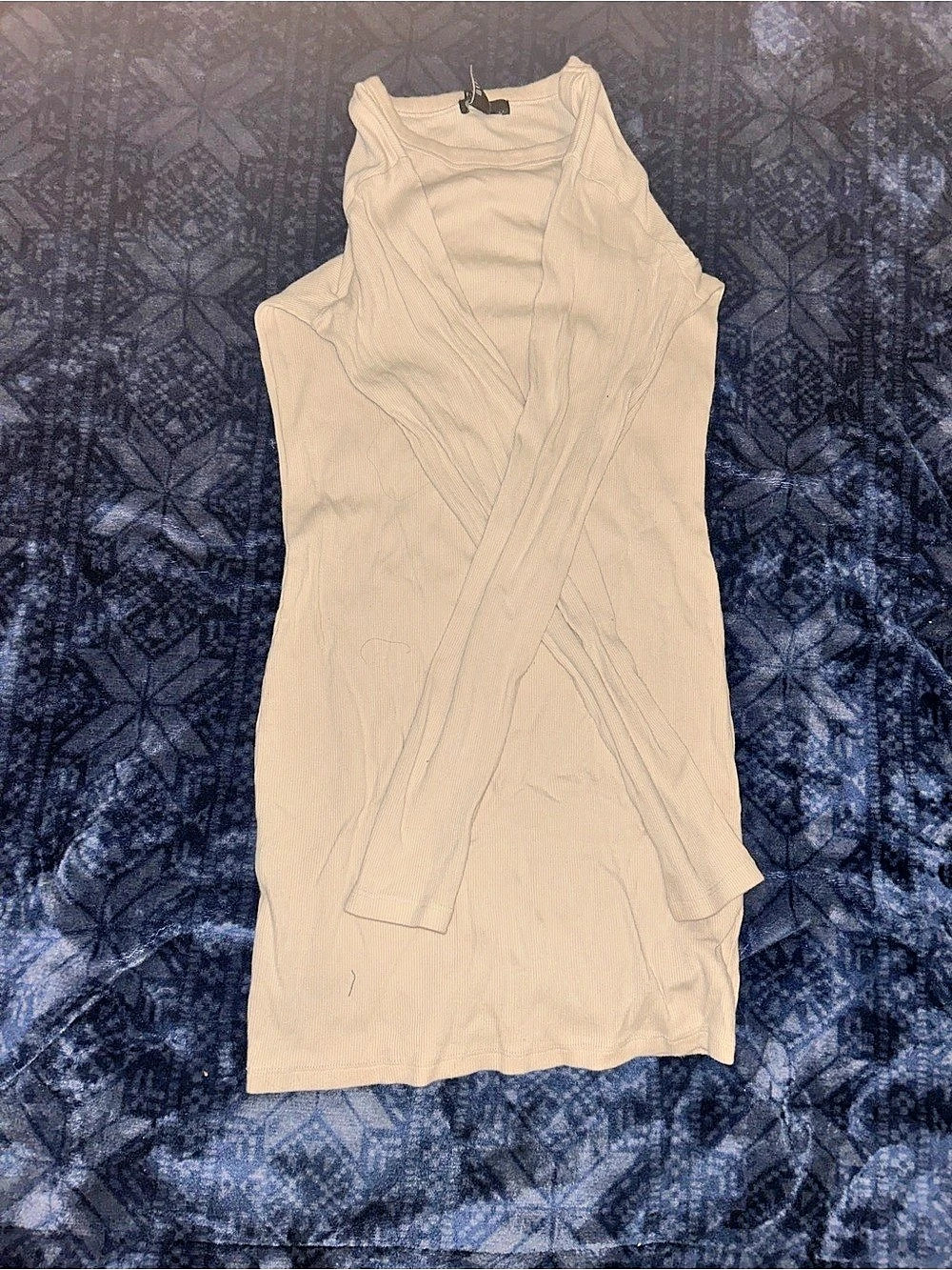 Forever 21 Ribbed Mini Dress in Cream Size Medium